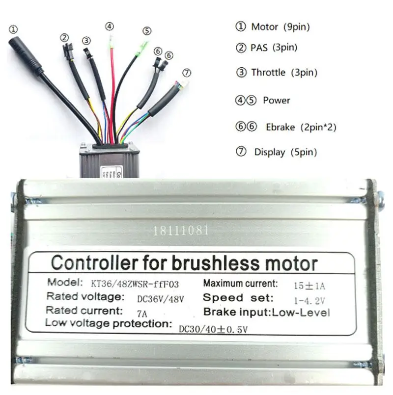 Когда нибудь 36 В/48 В 15A Электрический велосипед Стандартный контроллер