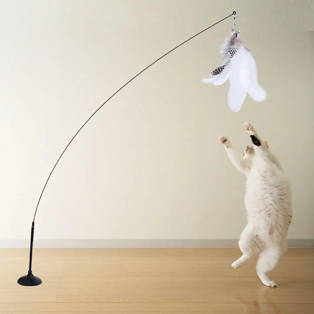 

Cat Wand Toy Interactive Long-Rod Adsorbable Attachment for Indoor Cats