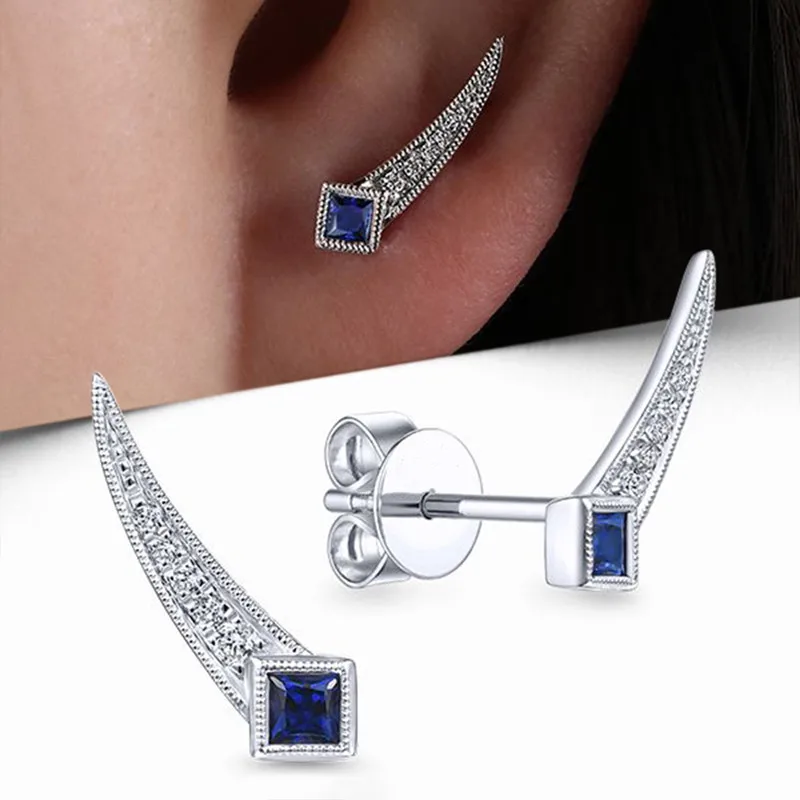 

Huitan Simple Women Earrings Piercing Symmetric Design OL Style Daily Wear Low-key Stud Earrings Anniversary Gift Trendy Jewelry