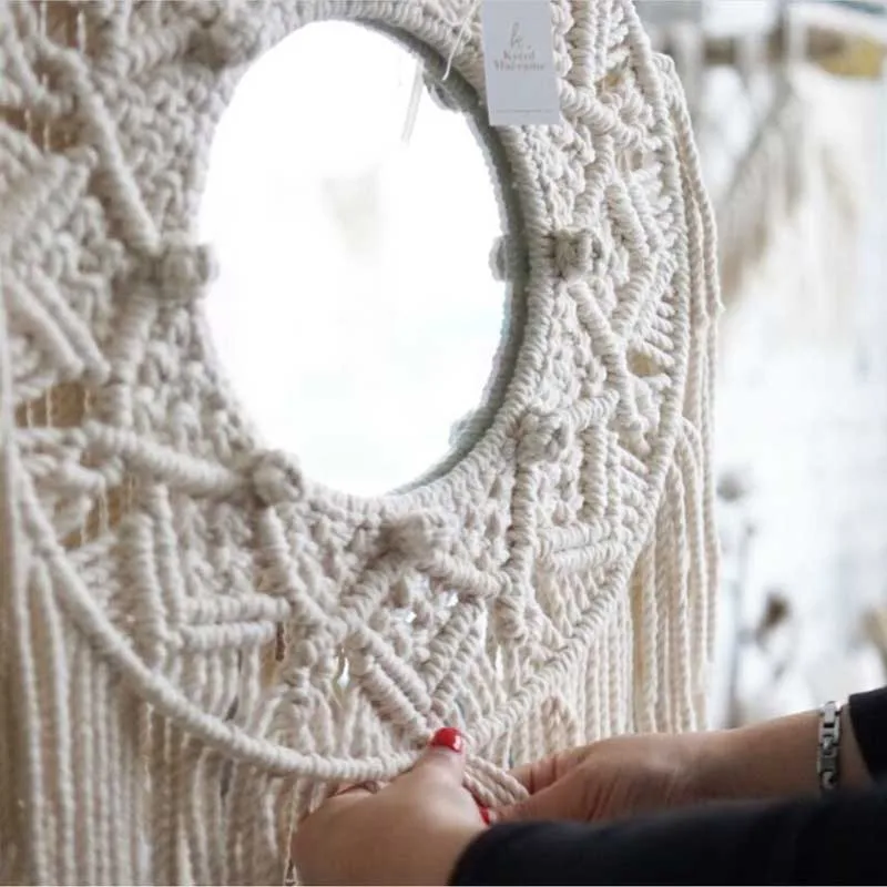 Богемный гобелен ручной работы в скандинавском стиле зеркальный богемный для