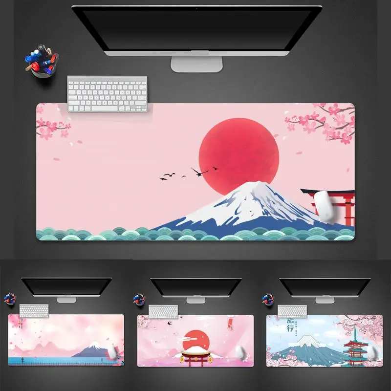 

Mount Fuji Japan Locking Edge Mousepad Game Desk Table Protect Gamer Office Large Mouse Mat pad X XL Non-slip Laptop Cushion