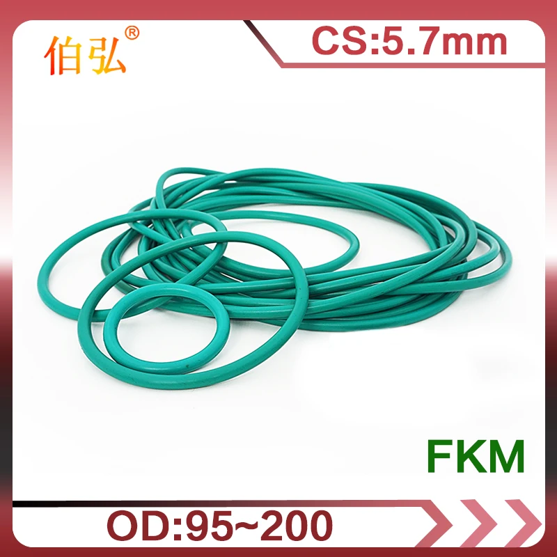 Фтор резиновое уплотнительное кольцо 1 шт./лот зеленый запечатывание FKM CS 5 7 мм
