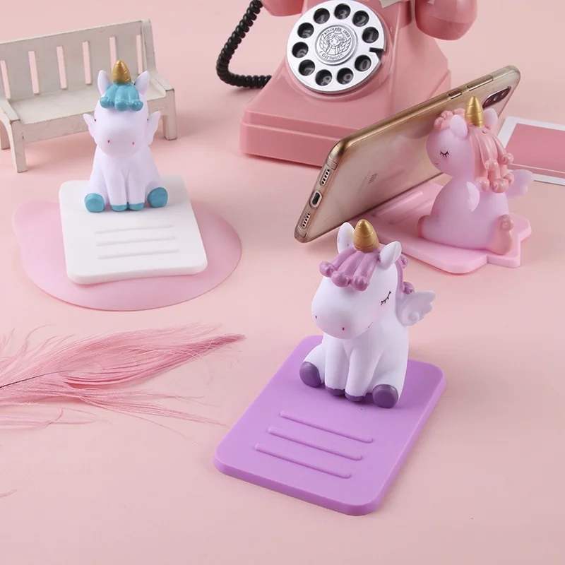 cute anti slip cartoon unicorn mobile phone holder support desk decor phone bracket for iphone 11 xs xiaomi huawei samsung stand free global shipping