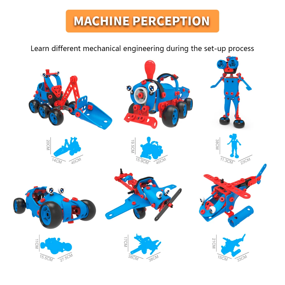 

Radodo STEAM Toy Building Blocks Set 6 In 1 Toys 142PCS train robot For Children Educational Construction Engineering