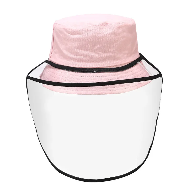 

Removable Anti-saliva Hats Protection Bucket Hats with Face Shield Solid Fisherman Hat Available on both sides Panama Sun Caps