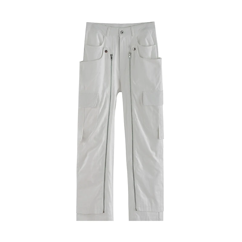 

Harajuku Detachable Overalls High Street Casual Trousers Male Zipper Decorate Straight Oversize Cargo Pants Hip Hop Baggy Pants