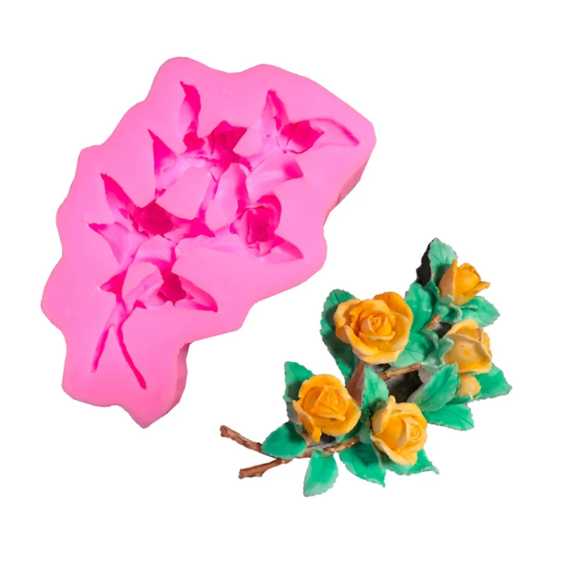 

New DIY Cake Mold Plant Flower Branches Liquid Silicone Mold Fondant Mold Cake Decorating Tools Chocolate Gumpaste Big Size Mold