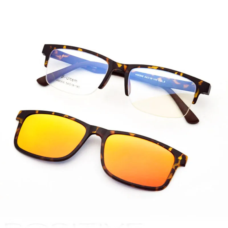 С плоскими стеклами и половинной рамкой очки матовый черный Для мужчин's женщин