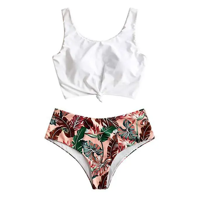 

2020 new bikini split solid color swimsuit printed sexy bikini