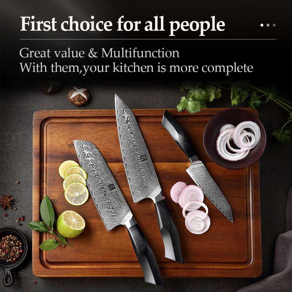 XINZUO Набор из 3 предметов VG10 67 слоев Janpanse Дамасская сталь Нержавеющая