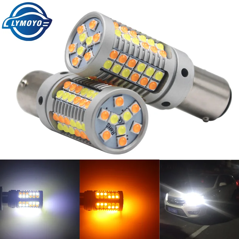 

2PCS DRL led Dual color Canbus Car led W21/5W T20 7443 BAY15D 1157 3157 T25 3030 69SMD Car DRL Turn Signal Lamp Auto Lights Bulb