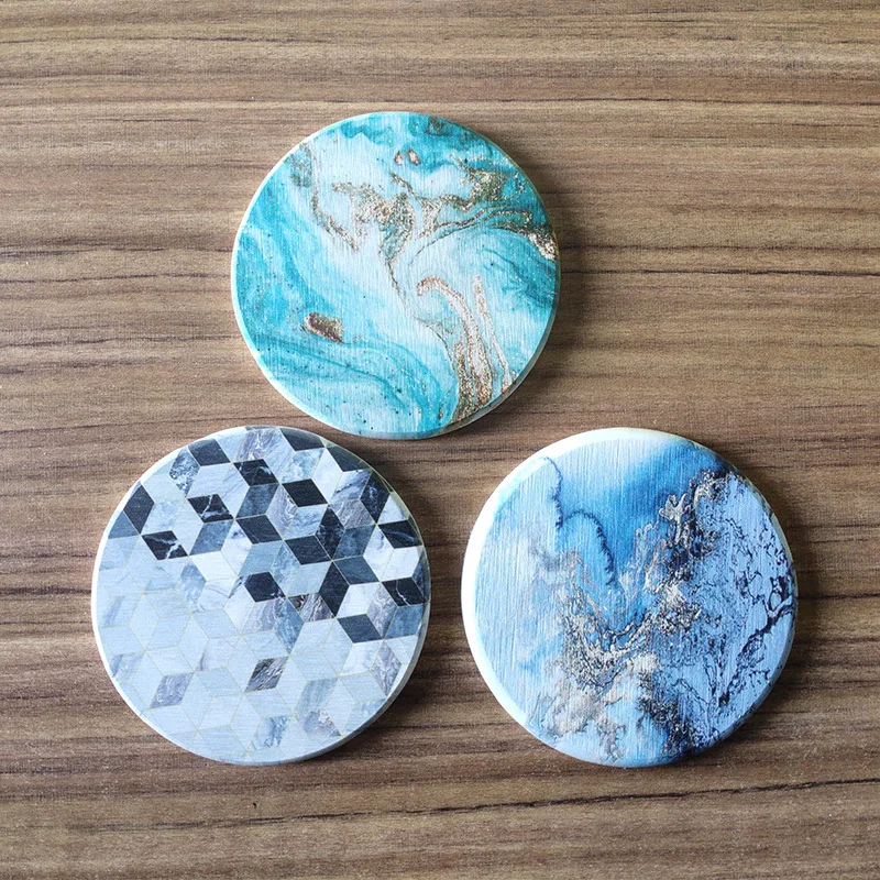 Zeegle Modern Placemats Coffee Table Cup Mat Mud Coasters Creative Decor Water Absorption Mugs Pad | Дом и сад
