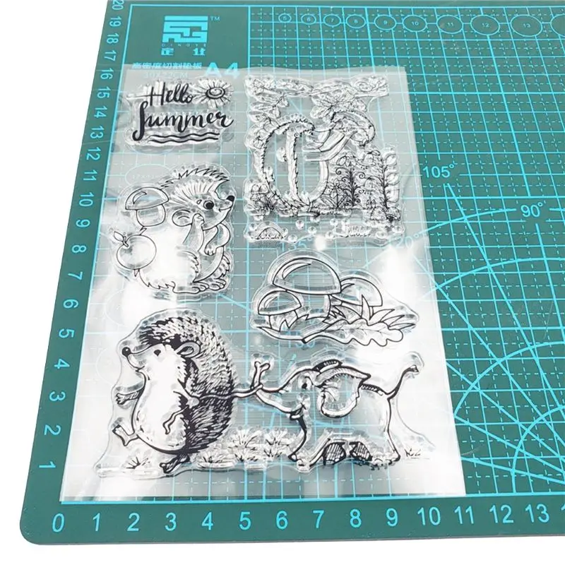 Новинка 2021 штамп с мультяшным рисунком ежика слона Силиконовая печать сделай сам