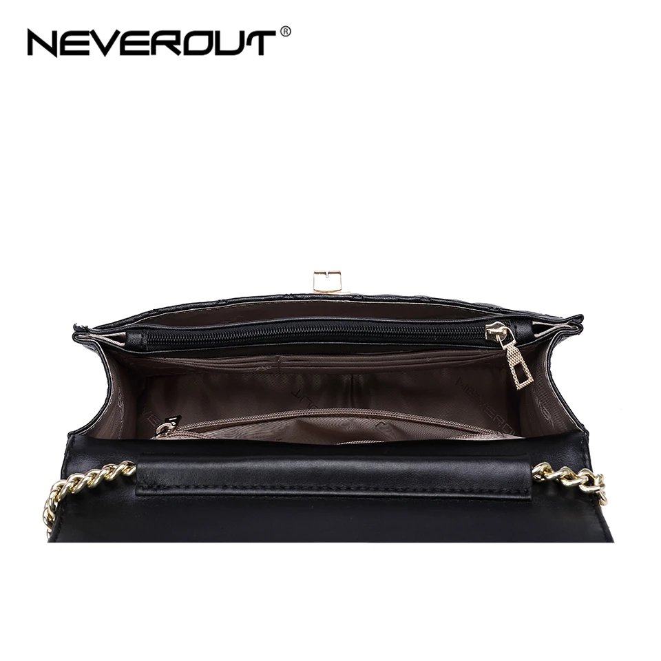 Женская Стеганая сумка NEVEROUT кожаная через плечо с алмазной решеткой|Сумки