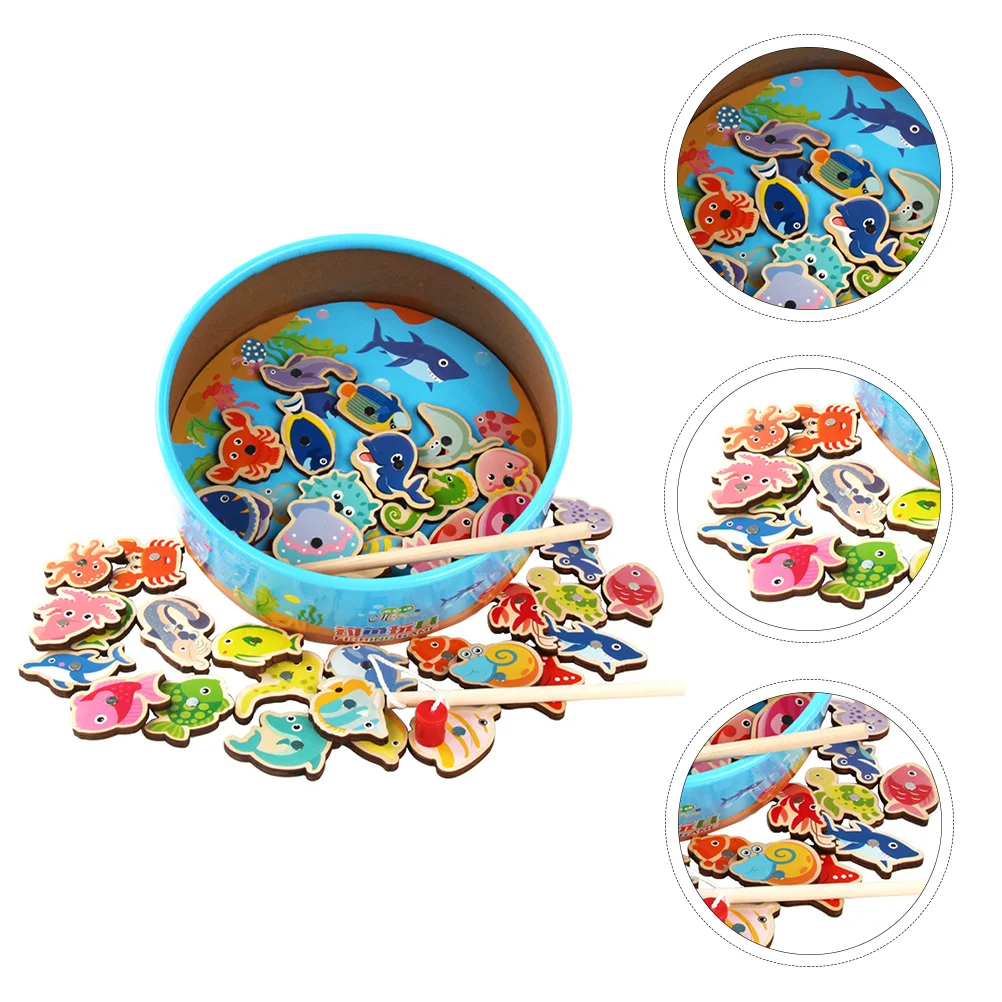

1 Set Early Childhood Educational Wooden Magnetic Wood Board Fishing