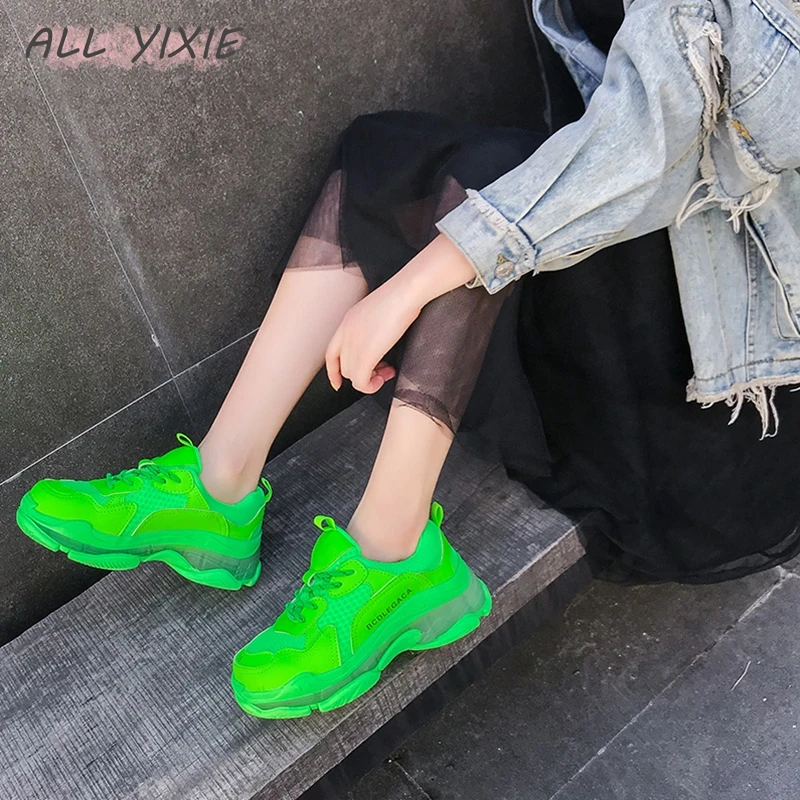 ALL YIXIE 2019 женская мода на платформе кроссовки для женщин коренастый повседневная