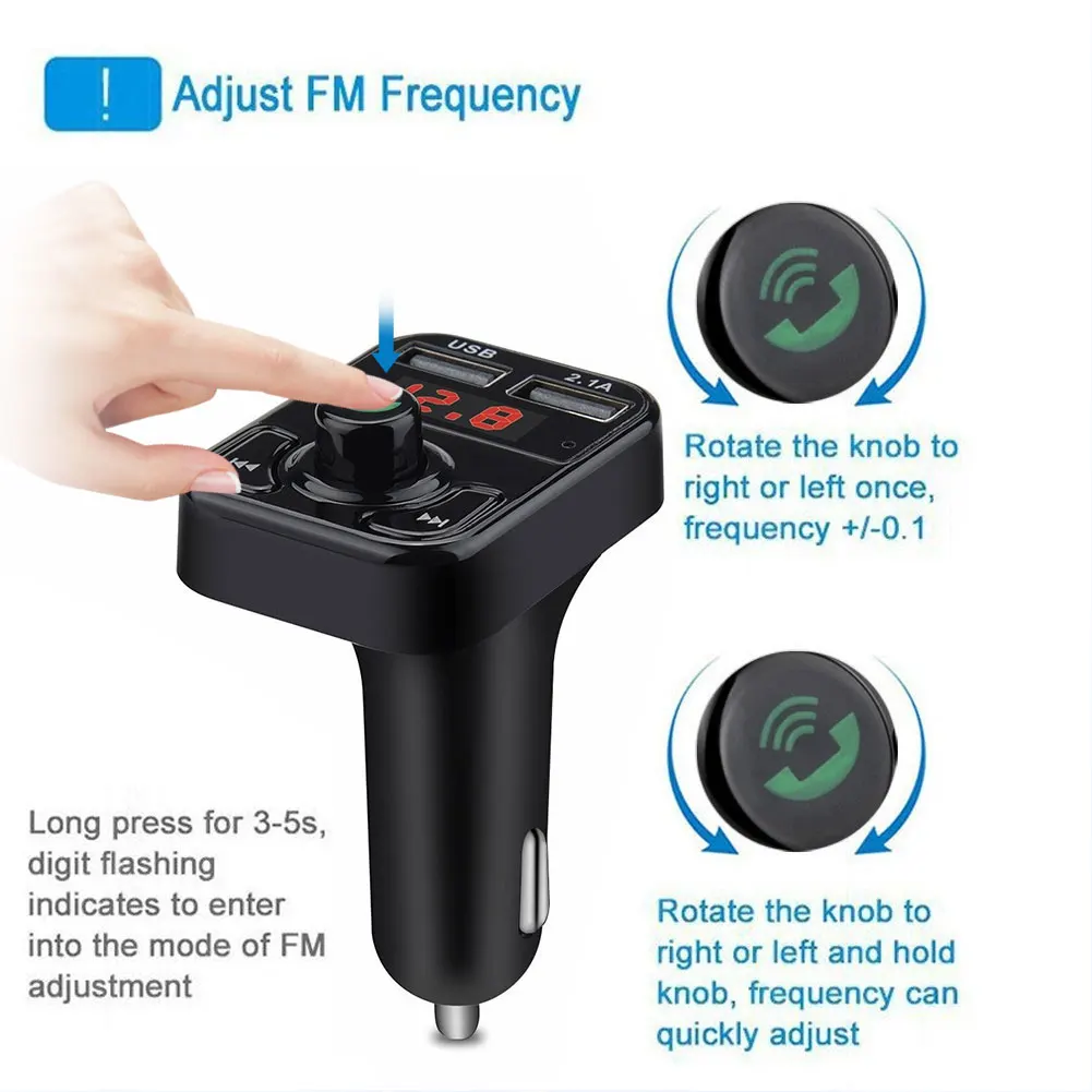 Vehemo MP3 автомобильный fm-передатчик передатчик Bluetooth Обнаружение напряжения для Handfree FM адаптер Универсальный AUX Стерео