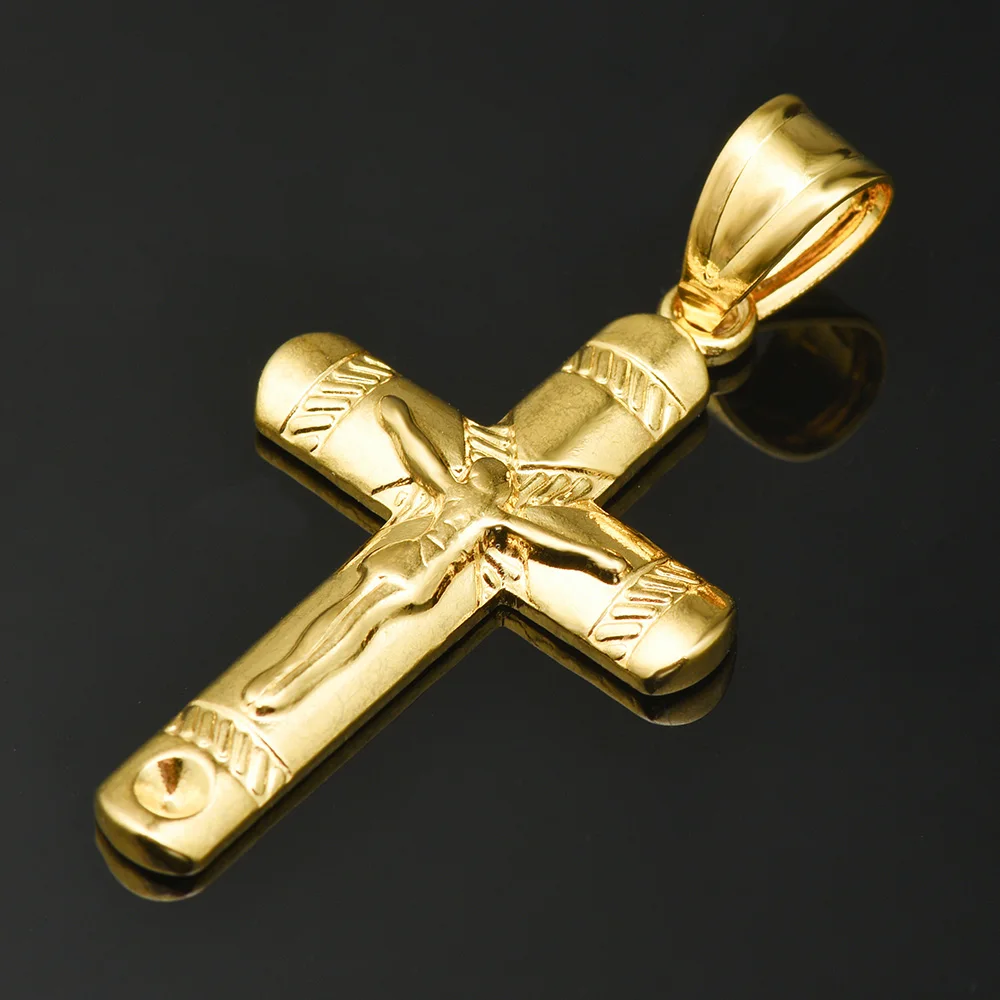 14k золото классический инри Христианский крест кулон Премиум Медный