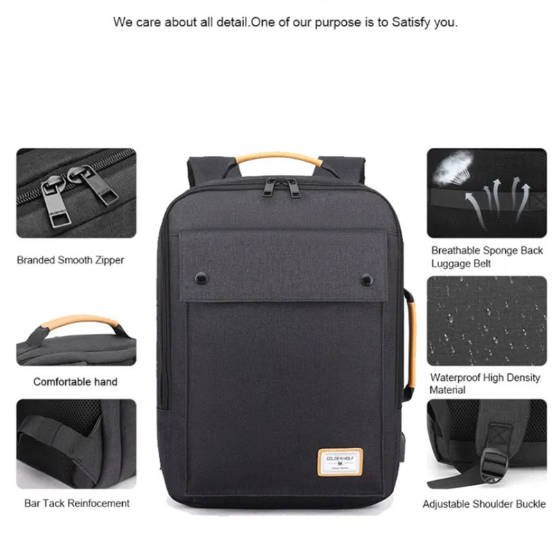 

Men's Backpack Fashion Leisure Backpack Large Capacity 20-35l USB Charging Interface Waterproof Customized Business Travel