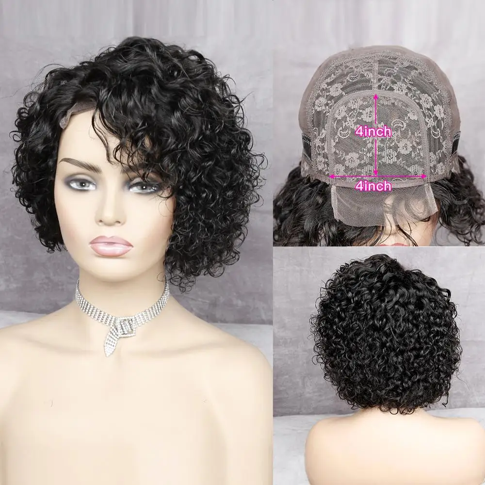 Короткие кудрявые парики с коротким кудрявым Бобом бразильские волосы