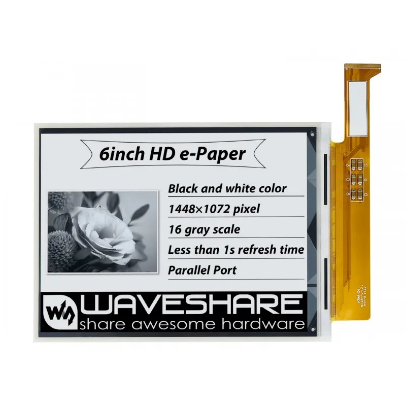 Waveshare 6  ,  ר, e- e-Ink   , 1448   1072  16  