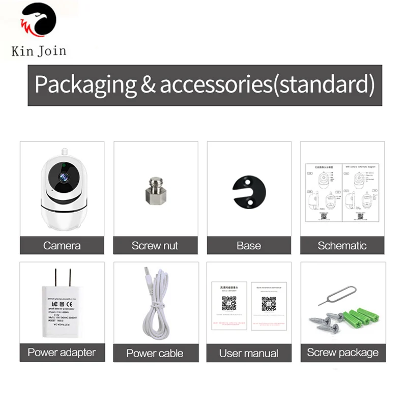 KinJoin 360 глаза интеллигентая (ый) Камеры Скрытого видеонаблюдения 2 миллионов HD