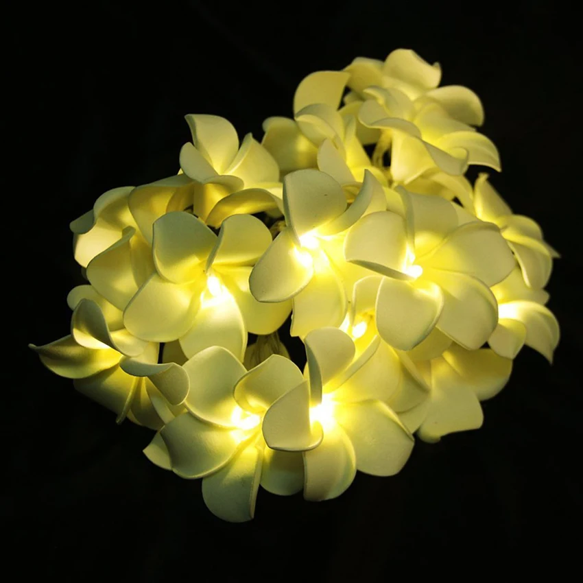 

Creative DIY frangipani LED String Lights floral holiday lighting Wedding Christmas Event Party Bedroom decoration garland