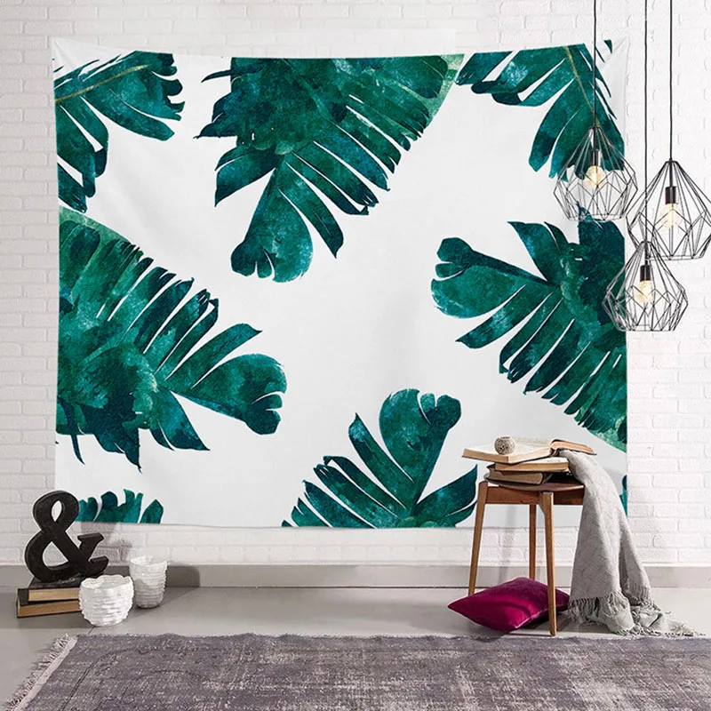 

Tropical Plant Tapestry Wall Hanging Tapestry Polyester Bohemian Art Wall Decorative Carpet Blanket Yoga Mat Beach Towel