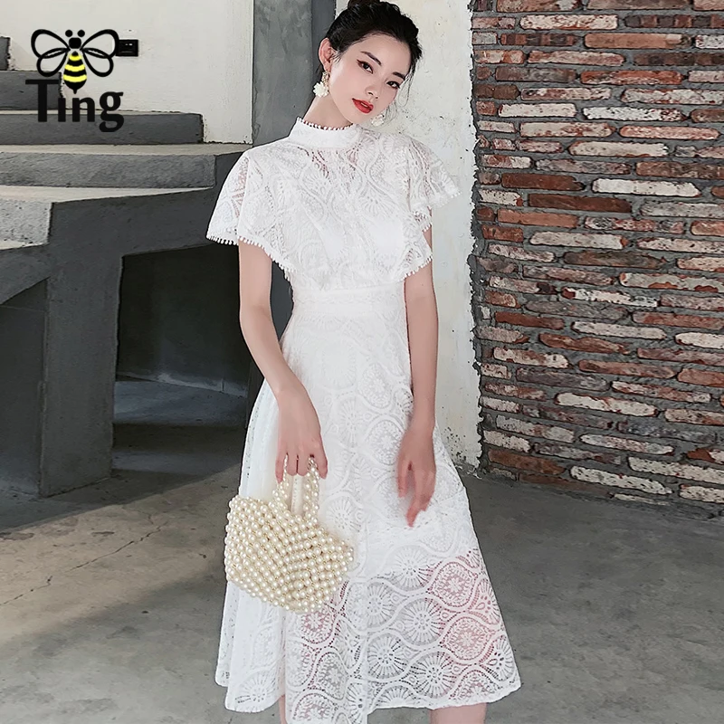 Винтажные элегантные кружевные вечерние платья с оборками белого и черного