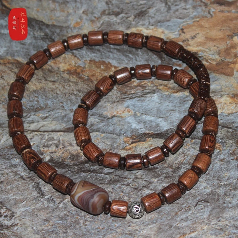 Художественная деревянная цепочка с бусинами в стиле фургона украшение надписью