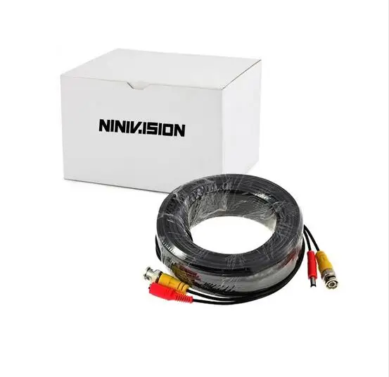 

New 40m BNC Video Power CableBNC + DC Plug Connector 4pcs/lot for CCTV Security Camera Kit Free Shipping