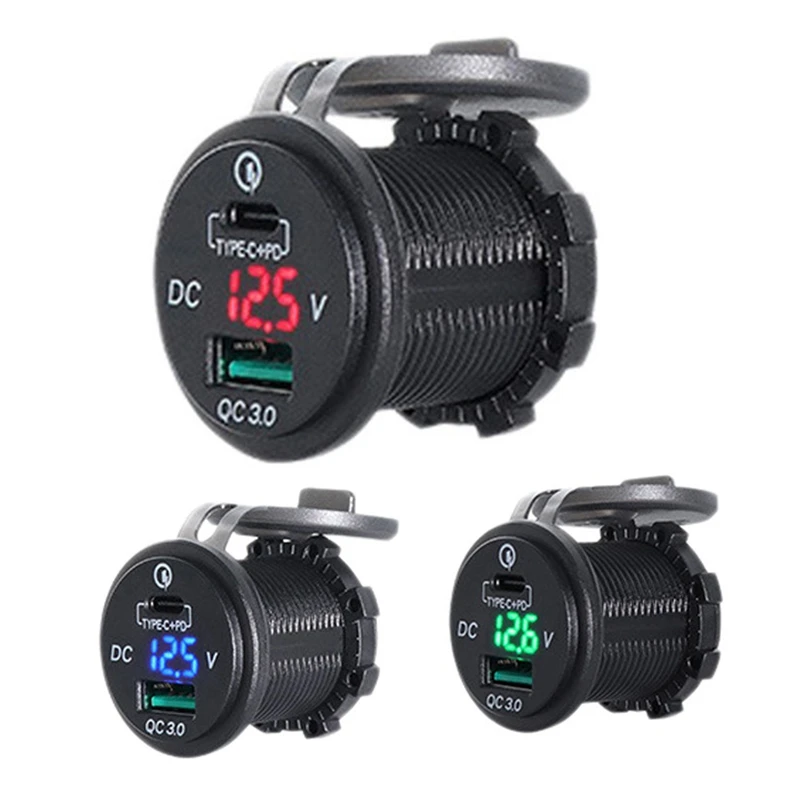 

Двойной USB Зарядное устройство гнездо адаптера с светодиодный вольтметр Водонепроницаемый крышка для защиты от пыли для детей возрастом от...