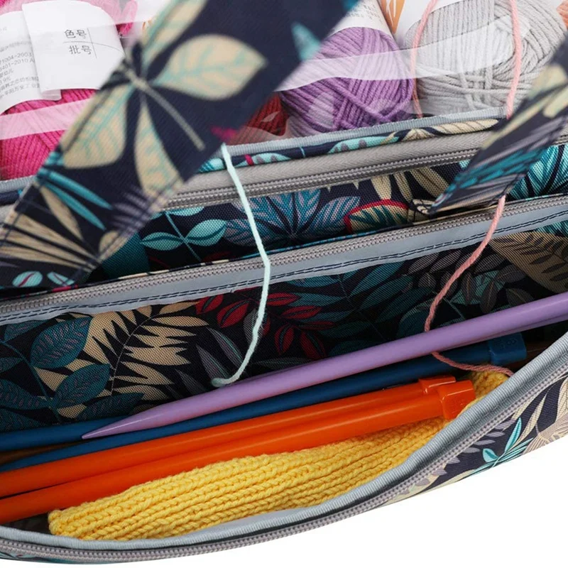 

Yarn Storage Tote with Mini Yarn Drum, Knitting Bag Organizer Crochet Tote Bag for Yarn Storage