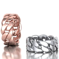 high quality mens metal creative twisted rope glossy ring cuban chain couple ring for women 2022 fashion jewelry three colors