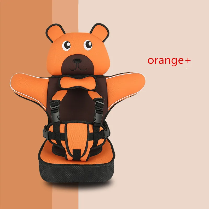 ORANGE WITH Простая детская увеличивающая подушка для детского ремня безопасности детское не автомобильное портативное автомобильное сиденье Подушка для детей от 0 до 12 лет - Цвет: ORANGE WITH