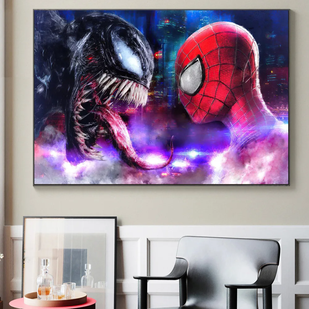 

Marvel Superhero Spiderman Vs Venom Hd Movie Posters And Prints Home Decor Wall Art Canvas Painting For Living Room Decoration