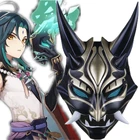 Костюм для косплея Genshin Impact Xiao, светодиодная маска, реквизит для вечеринки на Хэллоуин для взрослых