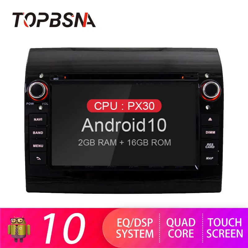 Автомобильный DVD-плеер TOPBSNA 1 Din Android 10 для Fiat Ducato 2008-2015 CITROEN Jumper PEUGEOT Boxer GPS Navi
