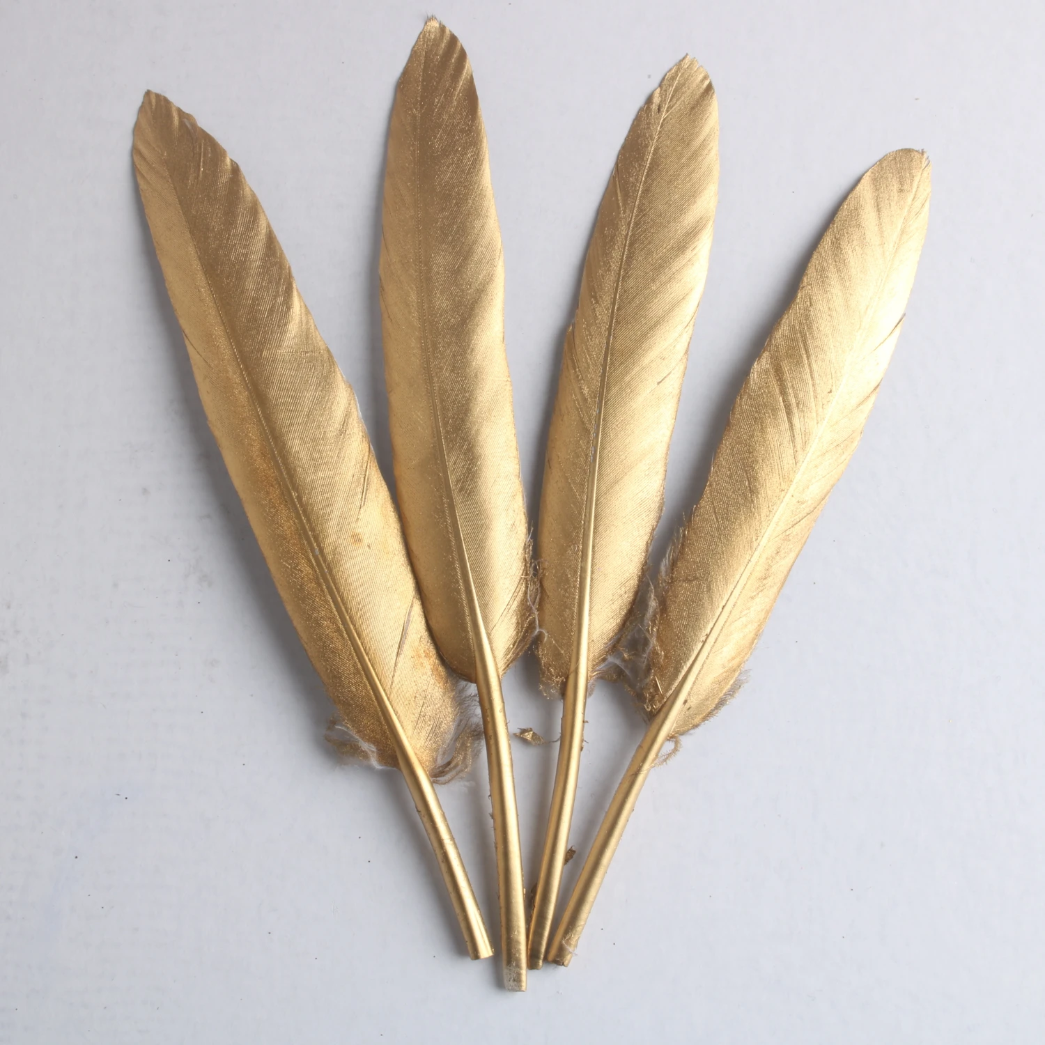 

20pcs/lot Natural Gold Goose Feathers For Crafts 10-15cm / 4-6in Feather Jewelry DIY Decoration Accessories Plume