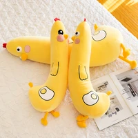 chick long body doll plush toy stuffed cartoon animal poached egg chicken pillow cushion bedtime story christmas present 1pc
