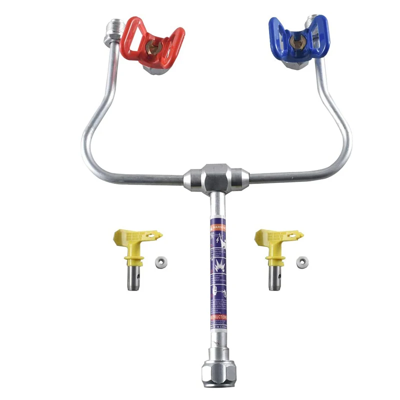 Безвоздушный инструмент для распыления краски удлинитель с двойным соплом