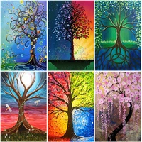 5d diamond painting scenery tree full squareround resin landscape scenery picture of rhinestone mosaic flowers home decoration