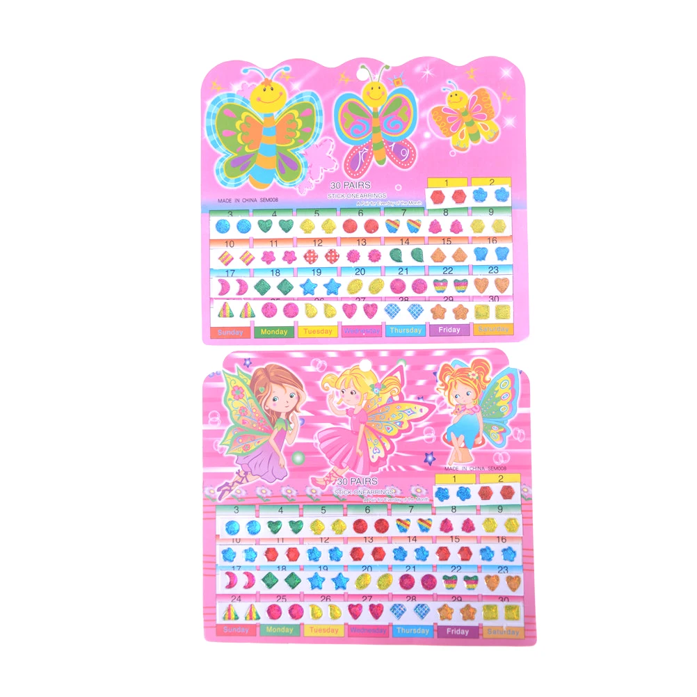 

2 Sheet =120PCS Cartoon Reward Crystal Stickers Toy Wonderful Children Stickers Head Earring Diy Sticker Toy