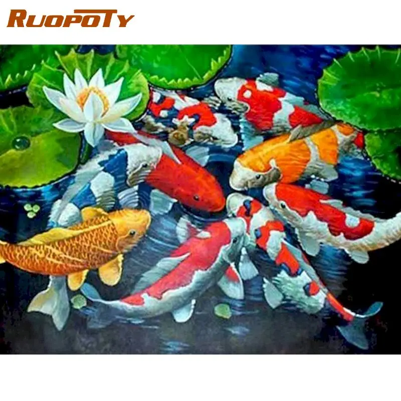 

RUOPOTY Painting By Numbers For Adults Children Lucky Charm Animal Paint Kits HandPainted 60x75cm Framed On Canvas Craft Diy Gif