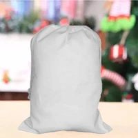 20pcslot fashionable white sublimation santa sacks diy blanks large capacity candy drawstring bag christmas eve ornament gift