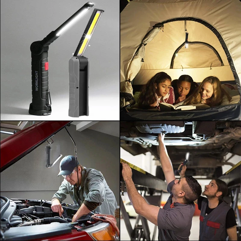 

Portable LED COB Work Light USB Rechargeable Led Flashlight Torch Flexible Inspection Led Spotlight for Car Repair with Magnetic