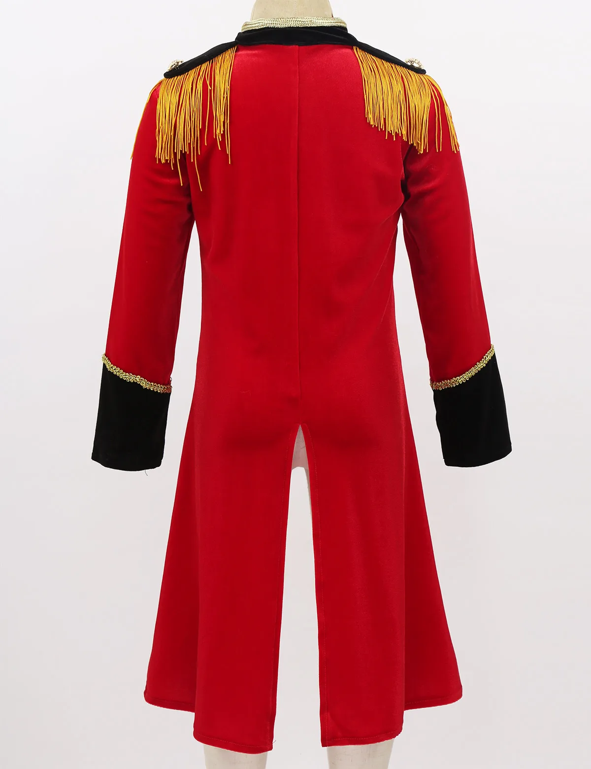 DPOIS Child Boys Circus Ringmaster Tuxedo Cosplay Costume Clothing Kids Halloween Role Playing Games Black Red Tailcoat Jacket |