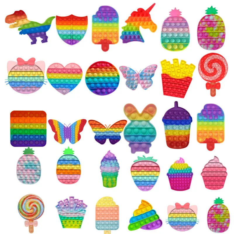 

Popits Fidget Toys Reliever And Increase Focus Soft Anti-stress Rainbow Toy Fidget Toy Sensory Educational Toy Антистресс