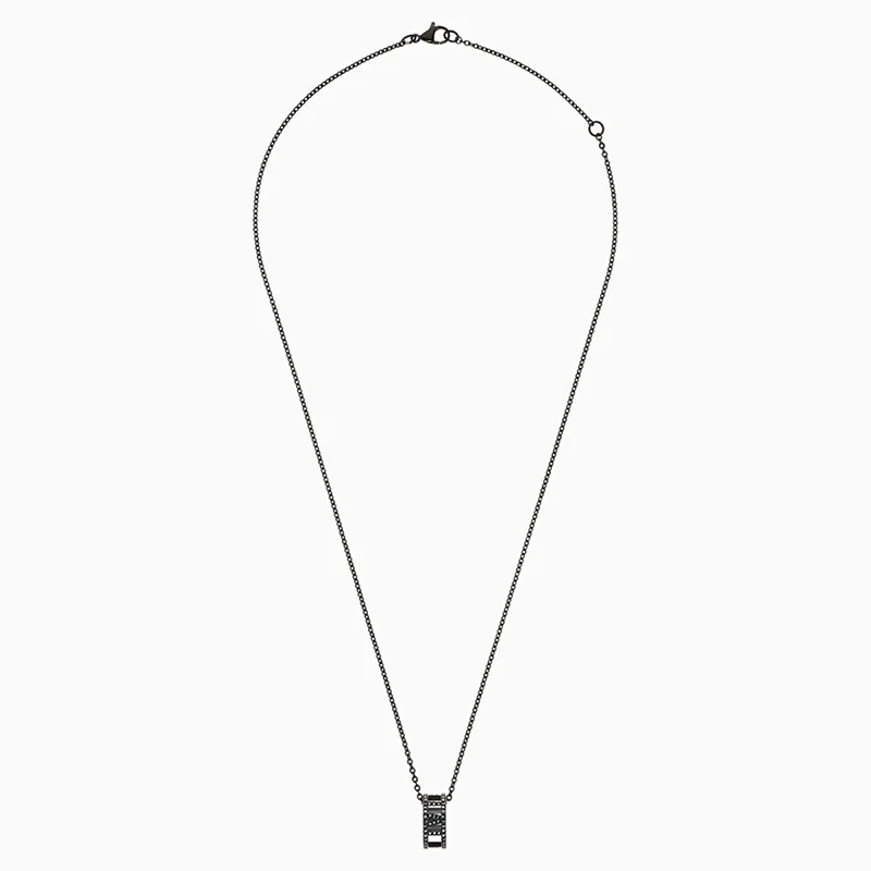 

Fashion Jewelry SWA New MY HERO Pendant Necklace Black Elegant Neat Lines Circle Pattern Crystal Boy Romantic Jewelry Gift