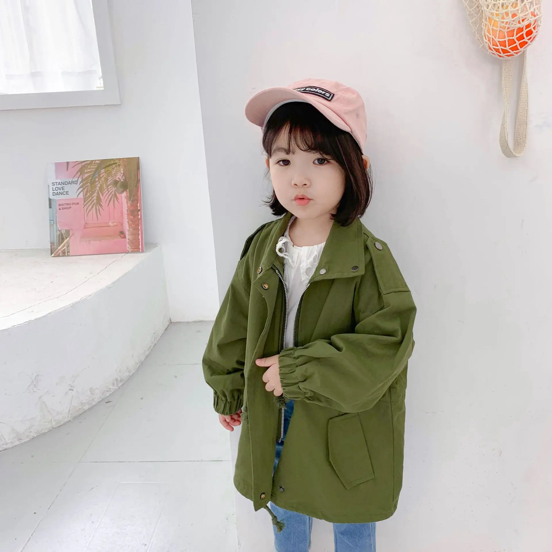 Тренч для девочек двубортные куртки одежда топы детская ветровка
